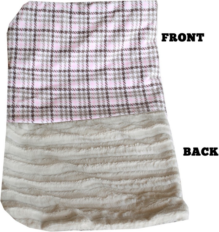 Luxurious Plush Itty Bitty Baby Blanket Pink Plaid